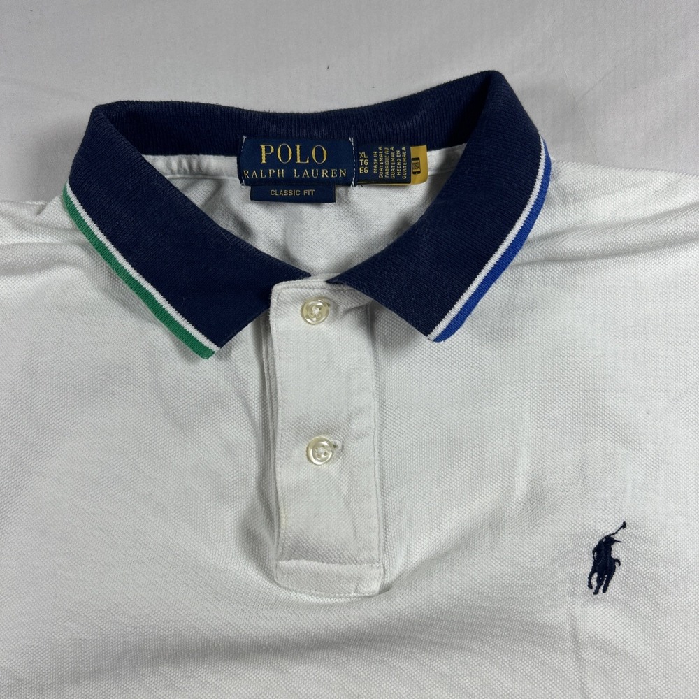 Polo Ralph Lauren Polo Shirt Mens XL White Colorblock Short Sleeve Golf Rugby